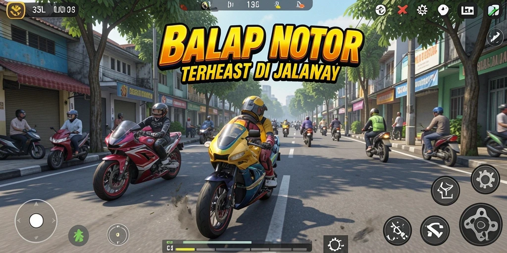 Tampilan gameplay menegangkan dari 33L dengan motor balap.