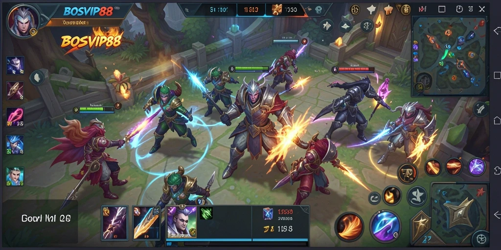 Tampilan seru pertarungan tim dalam <strong>BOSVIP88</strong> MOBA.