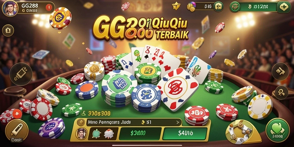 Screenshot gameplay GG288 menampilkan suasana seru permainan QiuQiu.
