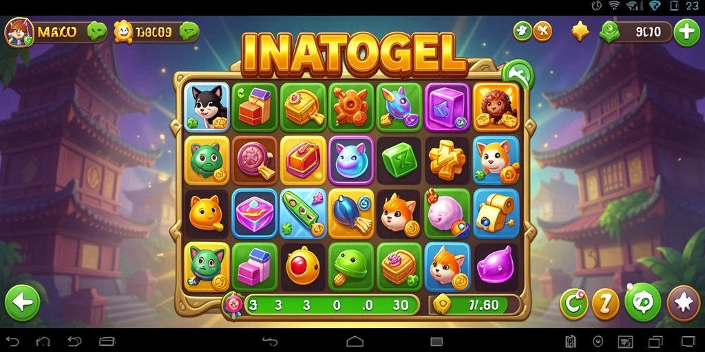 Screenshot INATOGEL menunjukkan gameplay seru dan menantang dari Match-3.
