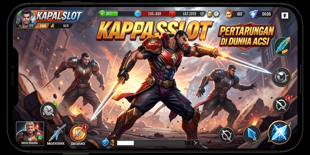 Screenshot menampilkan aksi pertempuran seru dalam KAPALSLOT.