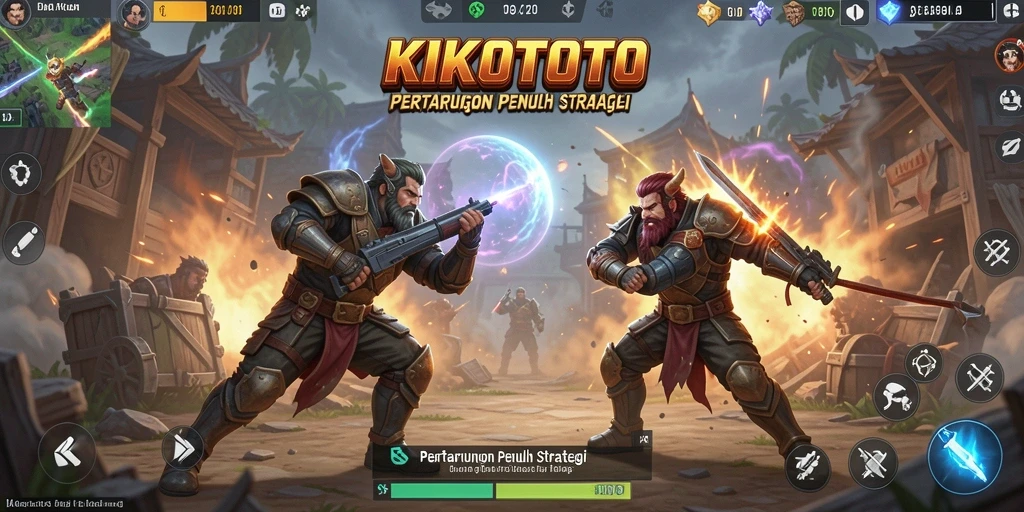 Gameplay seru di KIKOTOTO menunjukkan aksi pertempuran memukau.