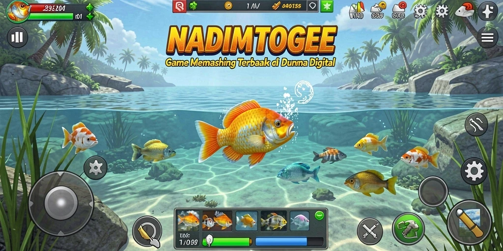 Screenshot menampilkan gameplay memancing yang seru dan menegangkan.