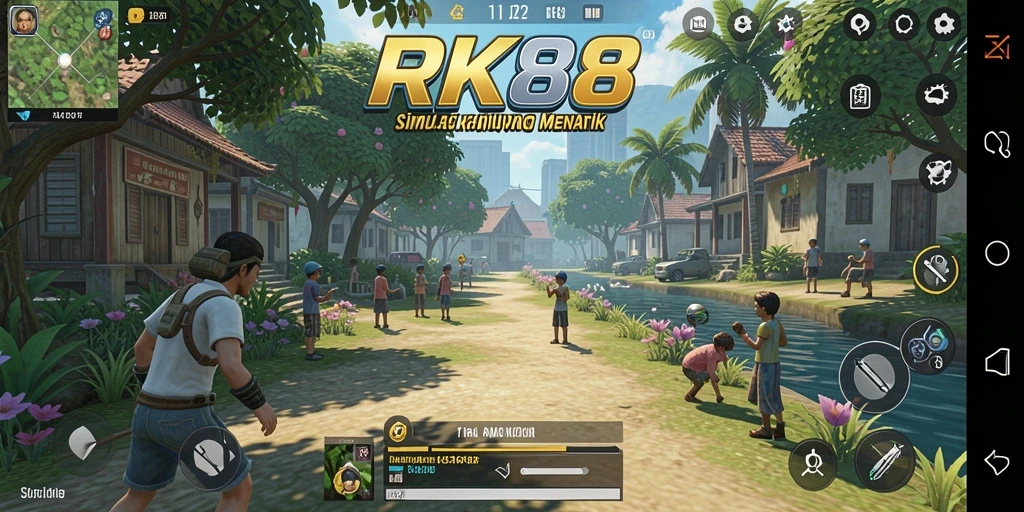 Tampilan gameplay yang immersif dalam RK88 dengan interaksi yang mendetail.