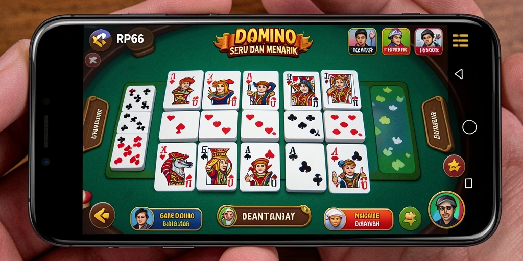 Screenshot gameplay RP66 menampilkan aksi seru permainan Domino.