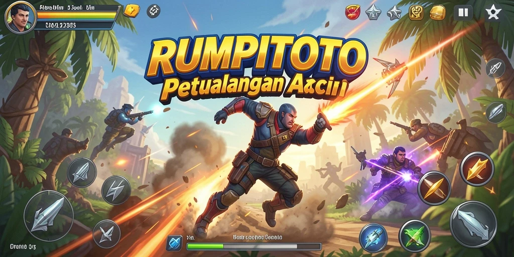 Tampilan gameplay RUMPITOTO yang mendebarkan dan penuh aksi.