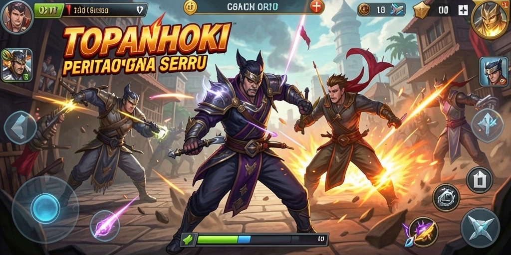 Gameplay seru dengan karakter bertarung di arena penuh aksi.
